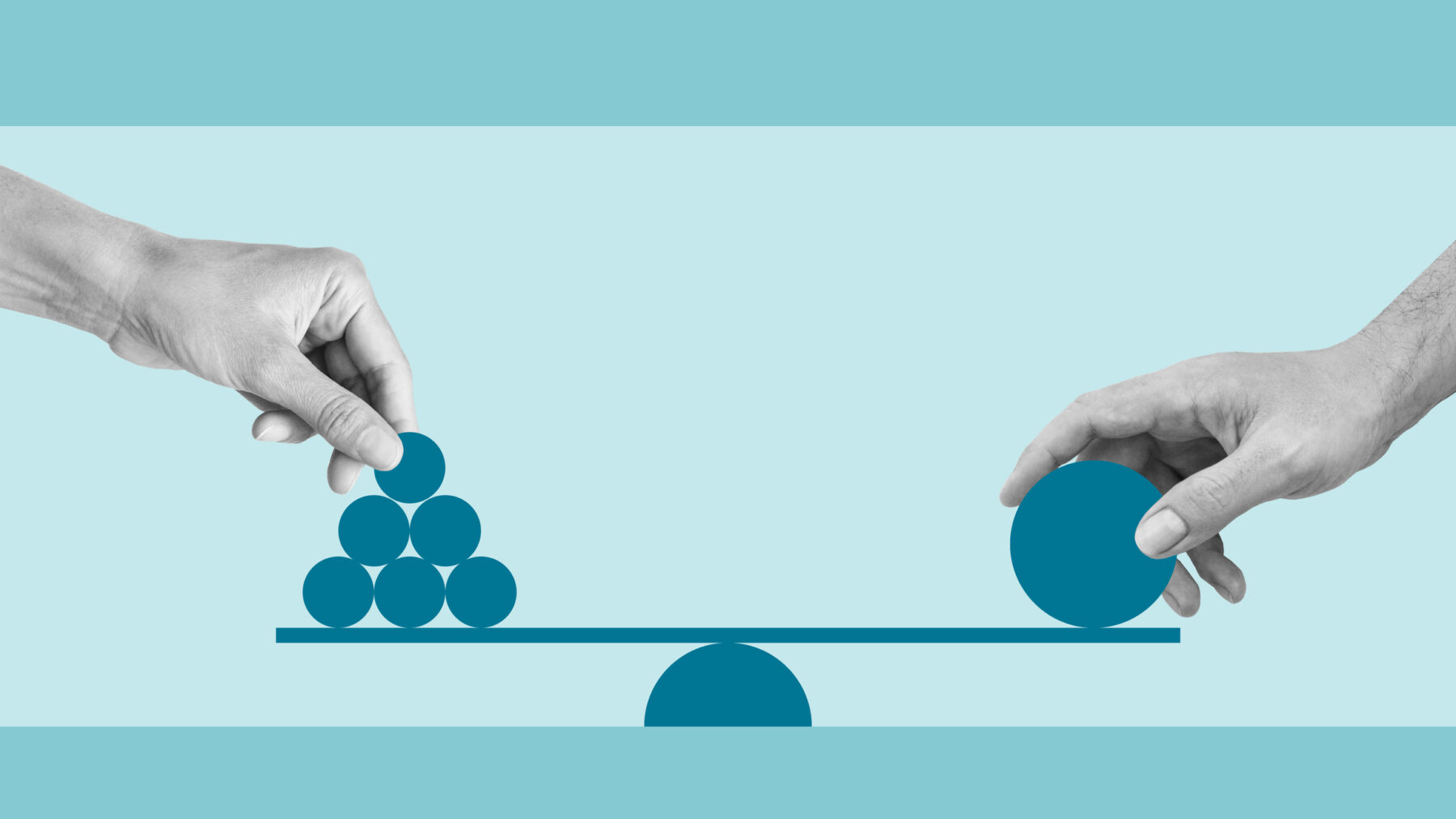 Balance scale symbolizing equality and fairness in business and finance. Team opinion and new idea during meeting, discussion or conversation